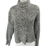 Madewell  Wide Rib Black White Marled Long Sleeve Turtleneck Sweater Top Size M Photo 1