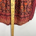 Lucky Brand Boho Peasant Top S Red Floral Folk Festival Hippie Earthy Blouse Photo 4