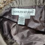 Adolfo Studio 2 Piece Skirt Suits Women's Size 4 Petite Brown Double Breasted Photo 6