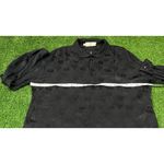 Valentino Studio VTG Textured Long Sleeve Silk Shirt Rhinestone Button EU42 US8 Black Size 8 Photo 5