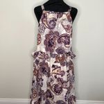 Band Of The Free Womens Dress XS Purple Sleeveless Paisley Ruffled Maxi NWT Purple Photo 1