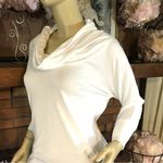 NEW YORK & COMPANY WHITE JERSEY KNIT COWL NECK LONG TUNIC (XS) Photo 8