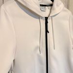 Puma  Woman's Small White Zip Up Hoodie Mesh Hem Athleisure Lightweight Jacket Photo 7