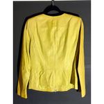 Lafayette 148 Chartreuse Nappa Lambskin Leather Jacket Photo 4