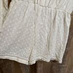 WAYF White Long Sleeve Lattice Trim Floral Eyelet Shorts Romper Small Photo 5