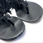 Diane Von Furstenberg  "PALOMA" BLACK SUEDE FRINGE THONG SANDALS (6/6.5) Photo 4