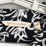 Soft Surroundings Sleeveless Blouse Tunic M Black White Rayon Boho Floral Print Photo 5