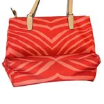 Coach Coral Orange Zebra Print Tote Bag Canvas F23283 Purse Handbag Designer Photo 5