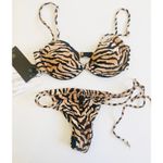 VIX Paulahermanny tiger stripe 2 piece bikini swimsuit Tan Size M Photo 3