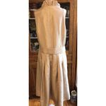 Willow Glen Champagne Sleeveless Dress Ruffled Collar Sash Belt Womens Size 14 Photo 10