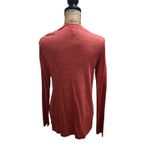 Eileen Fisher  Linen Cardigan Sweater Coral Orange M Midi Open Front Lightweight Photo 1