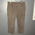 St. John Green Cargo Pants Straight Crop Jeans Cotton Stretch Size 14 High Rise Photo 6