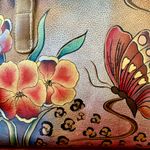Anuschka  Hand Painted Leather Butterfly Handbag Photo 9