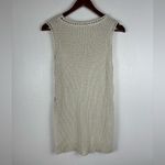Cupcakes and Cashmere Small Sleeveless Knit Oatmeal Beige Tie Side Slit Sweater White Photo 3