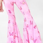 Dolls Kill Pink Butterfly Flare Pants Photo 0