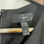 AQUA dress womens 2 black ruched bodycon cap sleeve stretch party event LBD Photo 1