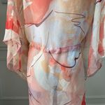 Nordstrom Sheer Abstract Print Chiffon Kaftan Tunic Swim Coverup OSFM Photo 6