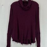 Me to We  Pullover Turtleneck Waffle Knit Sweater Distressed Women’s XS Red Photo 0