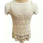 Finn and Clover  Boho Ivory Crochet Tunic Tank Top Racer Back Cotton Sz M Festival Photo 0