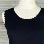 Josephine Chaus Stretchy Knit Tank Top w Raised Dot Trim Black-Small Photo 2