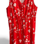 SheIn  Red Floral Midi Dress Photo 0