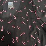 Torrid NWT Candy Cane Black Abbey Georgette Button Back Holiday Top Size 6X Photo 5