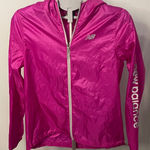 New Balance ‎ Windbreaker Jacket Womens Medium Pink Full Zip Hooded Activewear Photo 0