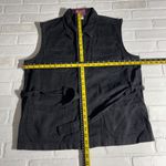 Vintage 90s Denim & Co Denim Vest Womens Large Black Belted Button Up Pockets L Photo 1