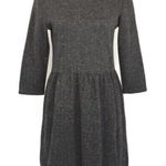 Jack Wills  Gray Fit And Flare Knit Dress Long Sleeve US 8 Cozy Casual Minimalist Photo 0