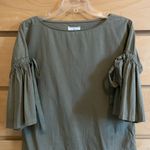 Lou & grey  Olive Blouse with Ruched Sleeves Photo 0