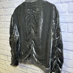 Free People  Jacket Womens M Gray Crushed Velvet Bomber Ruched Boho Photo 4