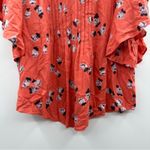 Anthropologie  Maeve Maya Orange Multi Floral Flutter Sleeve‎ Top Sz 8 Photo 4