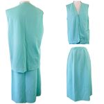 Vintage 70s Graff Californiawear Mint Green Polyester Skirt Vest Set Leisure 16 Size L Photo 7