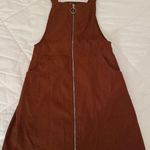 Women's Corduroy Pinafore Overall Mini Dress Brown Photo 0