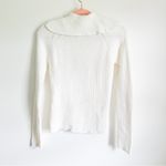 Old Navy NWOT  White Lace Up Wide Collar Sweater sz S Photo 3