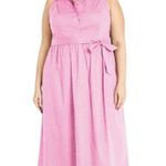 Maggy London NWT Kamila Solid Shirt Belted Dress Pockets In Pastel Lavender Photo 3