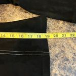 Fifteen Twenty XS Black Square Neck Long Sleeve Top Faux Suede Contrast Stitch Photo 7