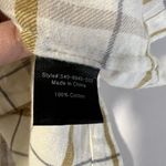 Jenni Kayne  Sz XS Flannel Pajama Top Button Front Plaid Ivory Photo 6