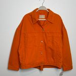 Free People NWT  We The Free Opal Swing Denim Jacket Orange L Photo 2