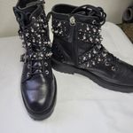 ZARA  Leather Black Ankle Boots with Silver Studs Size EU 40 Photo 1