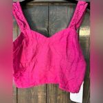 Pink Ruched Strap‎ Crop Top Bustier Summer Festival Tank Sweetheart Neckline A3 Size 12 Photo 2
