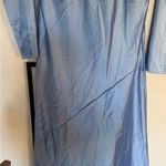 Line and Dot  Sky Blue Long Sleeve Dress Photo 6