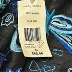 Laura Ashley  Womens Sz XL Silk Black And Blue Reef Embroidered Butterfly Jacket Photo 11