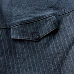 Alia Vest Womens 12 Blue Zip Up Pinstripe Denim Casual Pockets Stretch Layering Photo 11