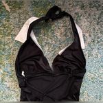 Vintage 80s Marilyn Monroe collared stretch lace up swimsuit, size medium Black Photo 5