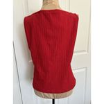 Madewell  Ribbed Crewneck Shell Top Vest Button Front Cherry Red Size M Photo 3