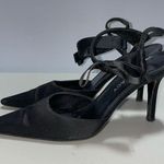 Ellen Tracy Black Pointed Toe Heels with Ankle Strap Size 8.5 Photo 0