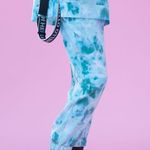 ZARA  Tie Dye Skinny Joggers Pants WHITE/GREEN/BLUE SIZE XS NEW Photo 2