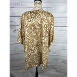 Catherines  Tee Shirt Womens 2X Short Sleeve V Neck Geometric Gold White Photo 3