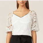 Adelyn Rae NWT embroidered lace polka dot crop top Photo 0